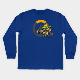 Overwatch - Orisa pixel w/ Logo Kids Long Sleeve T-Shirt